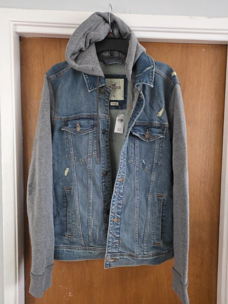 Men's Vintage Hollister Jacket XL Denim Trucker Flex
