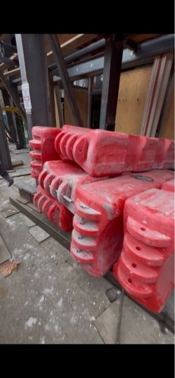 Red Plastic Water-Filled Barrier Bases