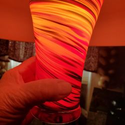 Murano Orange & Red Swirl Vade 6 -3/4 Tall