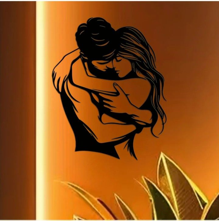 ❤️ Embrace Eternal: Minimalist Metal Romance Wall Art ❤️