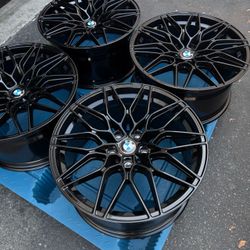 19” Gloss Black 1000M Wheels NEW 4X Staggered Set 19x8.5/9.5 +30/35 (5x120) For BMW F30 F32