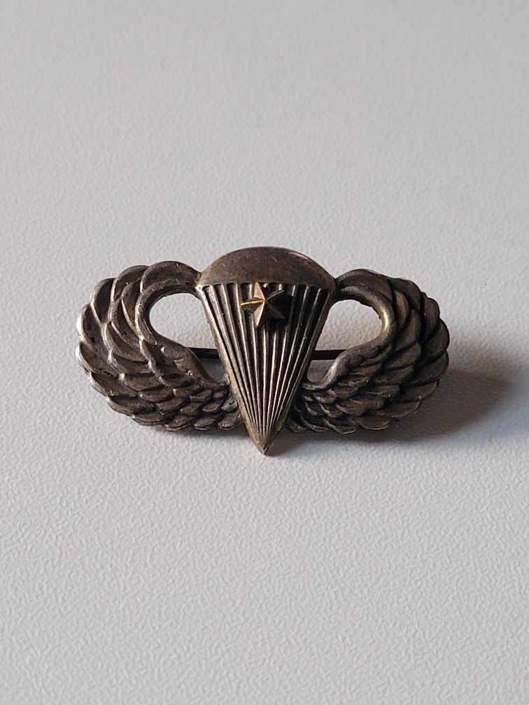 Antique Sterling Silver Military Brooch