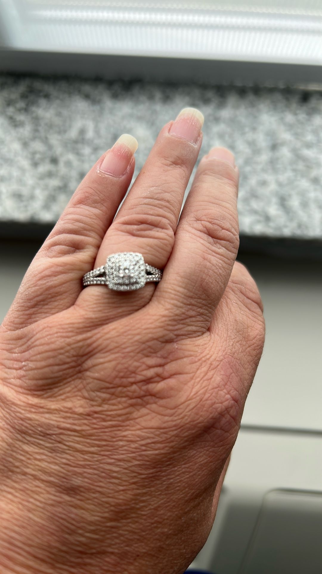 Engagement Ring-Halo Design & Matching Wedding Band