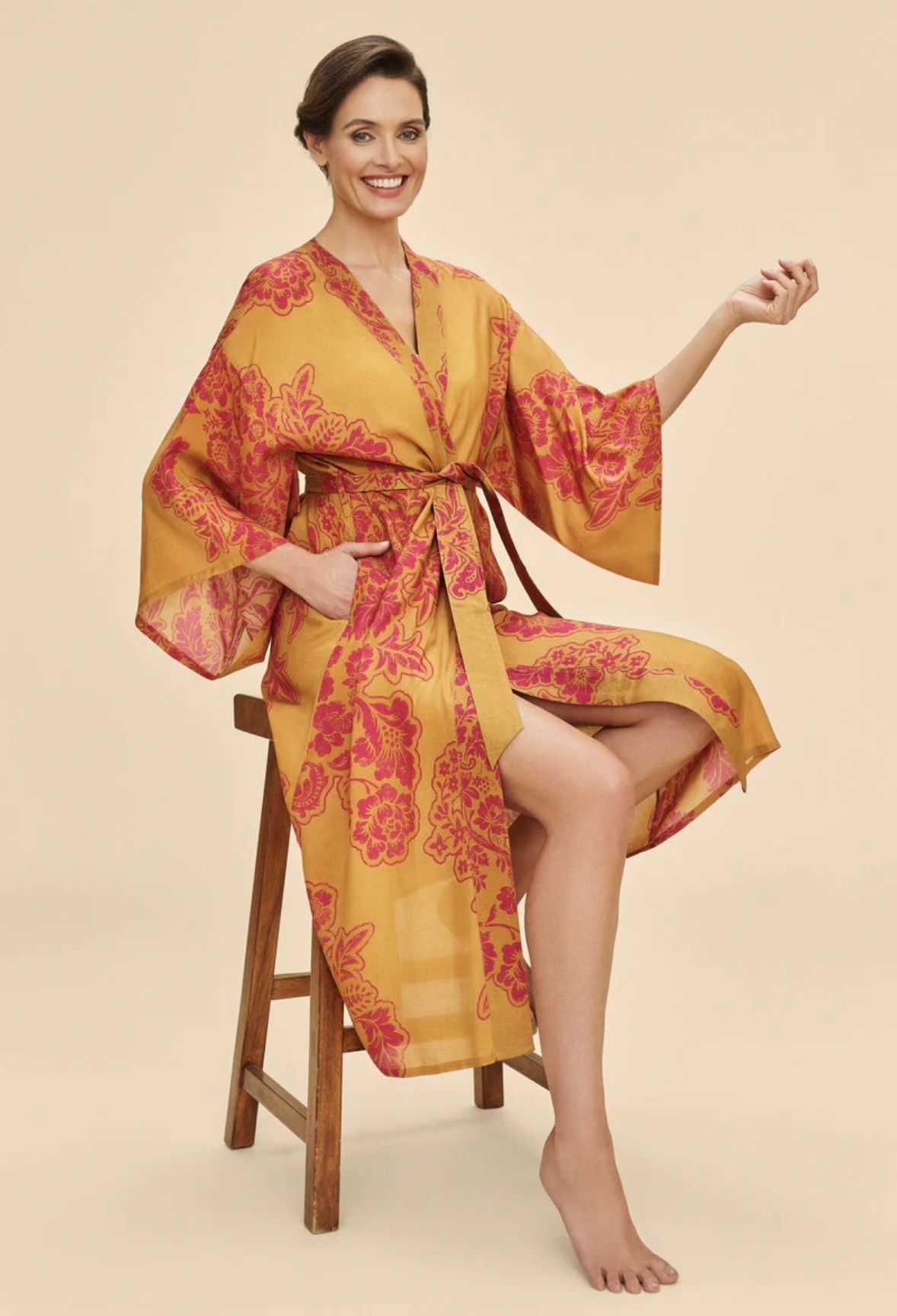 New Powder Designs Kimono Gown Wrap Robe