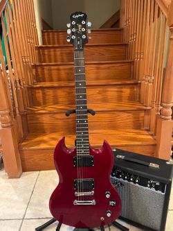 Epiphone SG Guitar (Upgrade EMG) w/ Fender Amp
