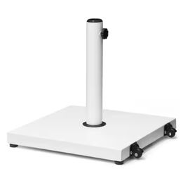 45 lbs. Outdoor Weighted Cement Concrete Patio Umbrella Base with Wheels in White