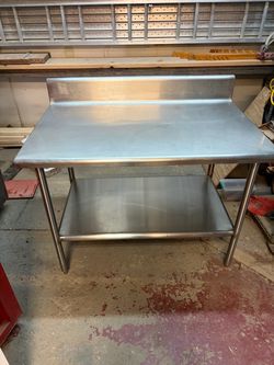 Stainless Steel Commercial Work Table with Backsplash