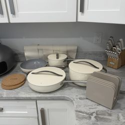 Caraway 12-Piece Ceramic Cookware Set Cream