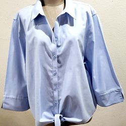 Chico's Fitted Waistband Tie Blouse size Woman's 4 (20/22)
