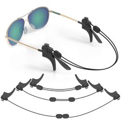 Glasses Strap Lanyard, mylovetime Eyeglasses Sunglasses Straps for men, 3 Pack Sports Glasses String Strap with 3 Pairs Anti-Slip Eyeglasses Ear Grip