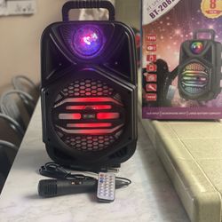 8” Bluetooth Rechargeable Speaker With Microphone & LED Party Ligths 🔊🎶🎤