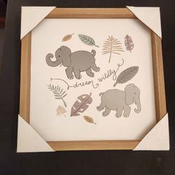 Wall Decor Picture Elephant Frame New 