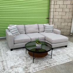 *Free Delivery* Gray Living Spaces Sectional Reversible Chaise