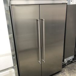 Kitchen Aid 48” Stainless Steel Built In Side By Side Refrigerator 