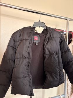 Kids Black puffer jacket, size L 10-12