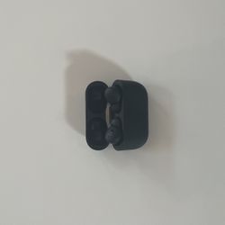 black wireless headphones