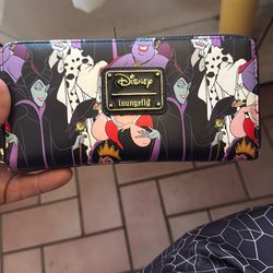 Loungefly Disney Villains Allover Print Zip Around Wallet