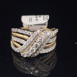 10KT Yellow Gold Diamond Ring 4.37g Size 7 164930/5