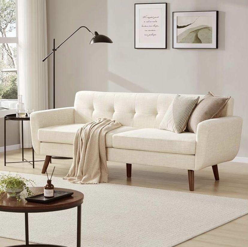 77.2" W Linen Sofa Couch