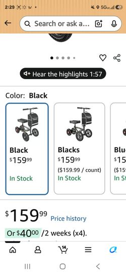 Black Knee Scooter Walker