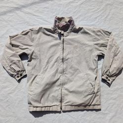 Vintage Northern Reflections Reversible Beige and Plaid Zip Up Jacket