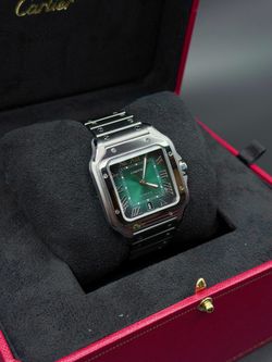 Cartier Santos Large Green Dial WSSA0062 Full Set | Warranty Until 2030