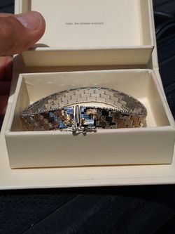 Men's MILOR Italian 925 Sterling Silver & 14k Gold Accent Mesh Bracelet