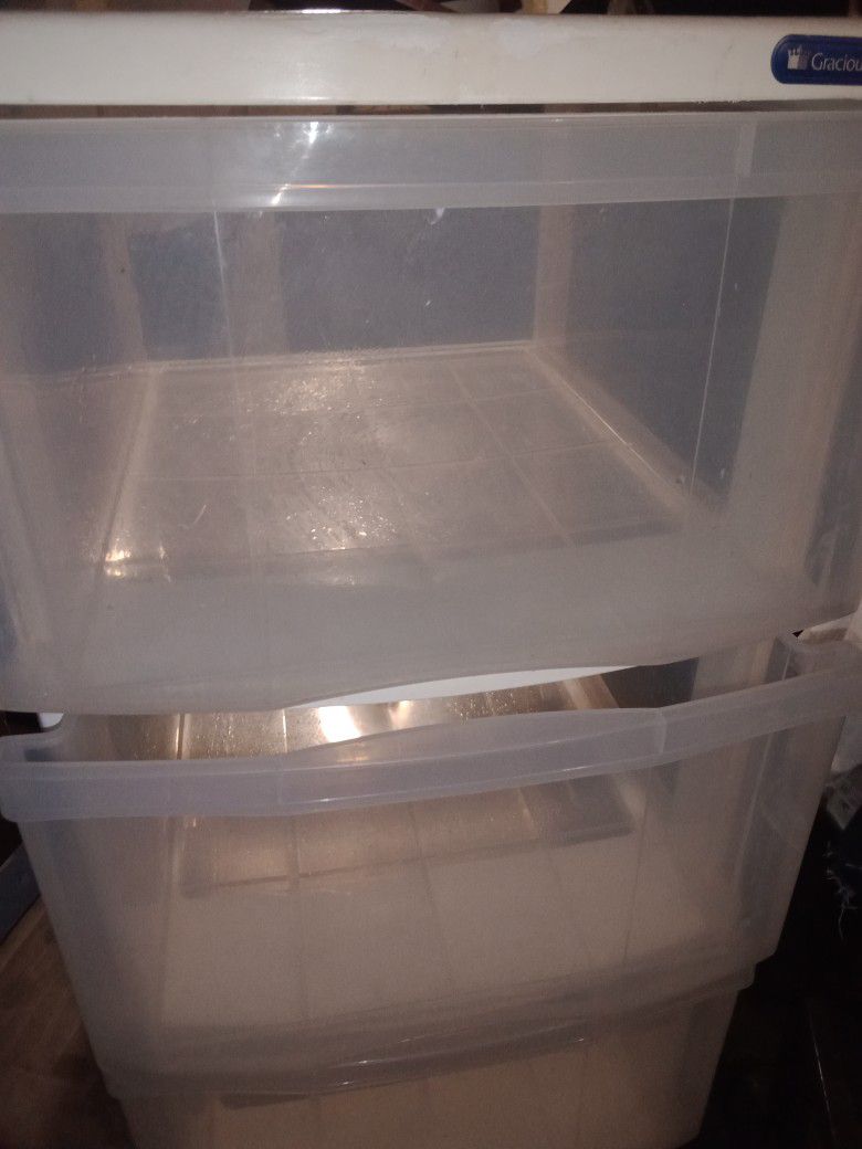Clear Plastic Storage Container 3 Drawers