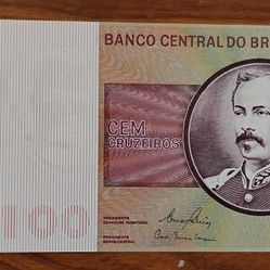 Brazil 100 Cruzeiros Uncirculated Bill Banknote Currency