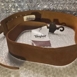 Taylor Embroidered Chocolate Suede Guitar Strap (GS09)