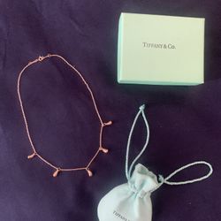 Tiffany & Co  Sterling Silver 5 Teardrop Necklace