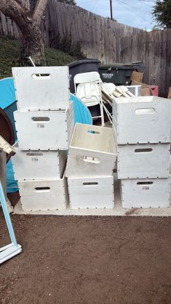 White wooden crates!