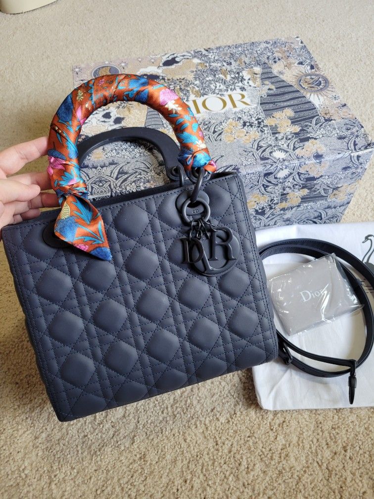 Lady Dior Bag Medium Matte Cloud Blue