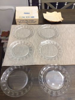 Studio One Crystal 7.5” Salad or Dessert Arcoroc France Plates Six Piece Cristal d’Arques-Durand Made