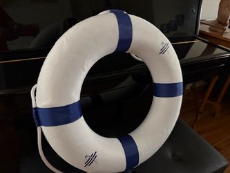 Life Ring Buoy decoration white navy blue foam