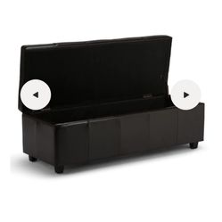 New Unused SimpliHome Brown Storage Ottomon