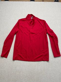 Clique Men's Red Long Sleeve Quarter-Zip Pullover Shirt Size L