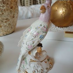 Antique Porcelain Parrot Figurine 