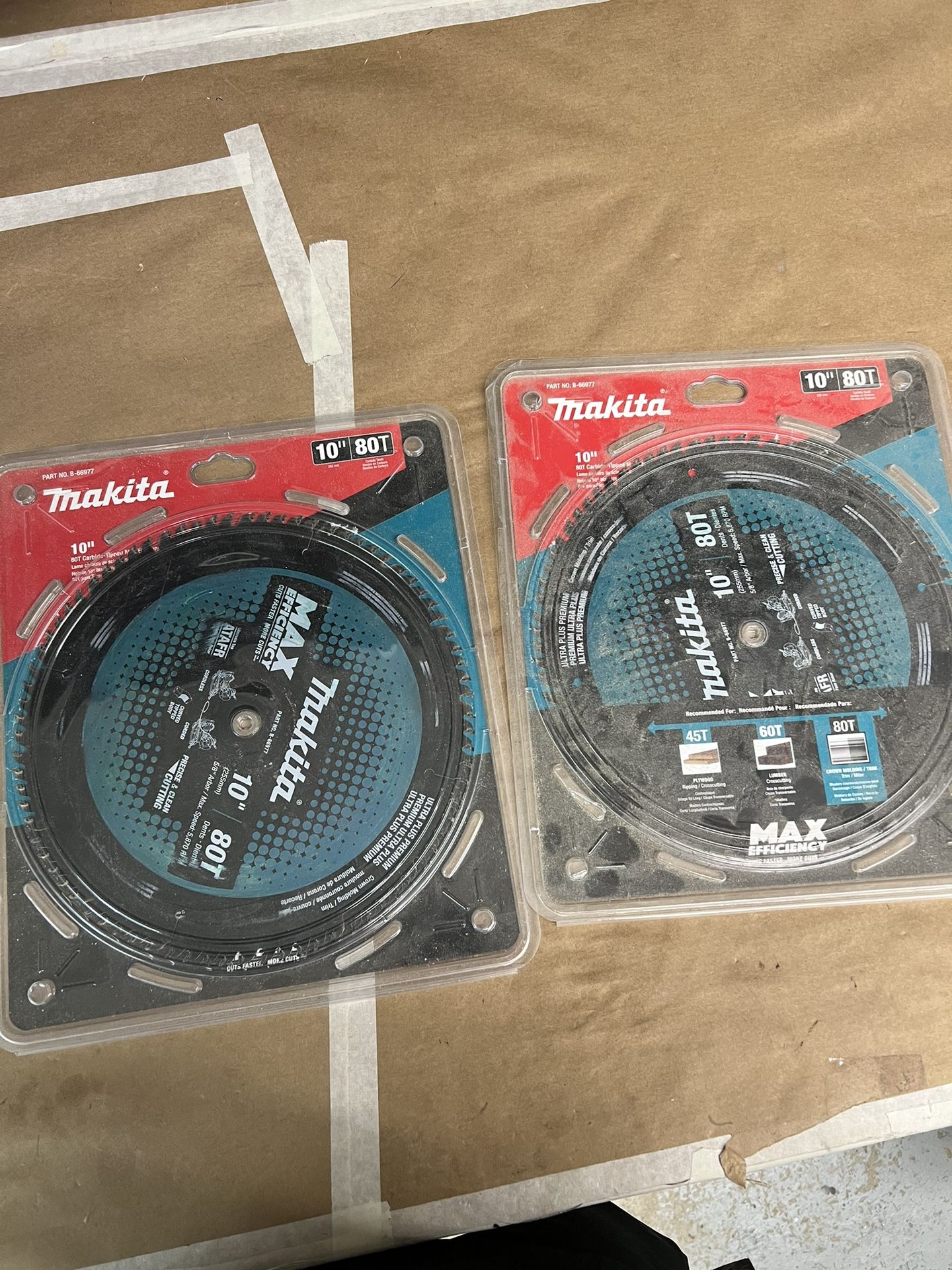 Makita 10” 80T Carbide Tipped Saw Blades Used
