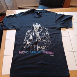 80s Elvis Taking Care Of Business Music Band T-shirt Single Stitch. Med. NICE!