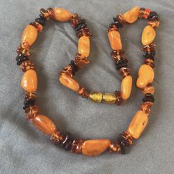 multicolor Baltic amber necklace yellow butterscotch 