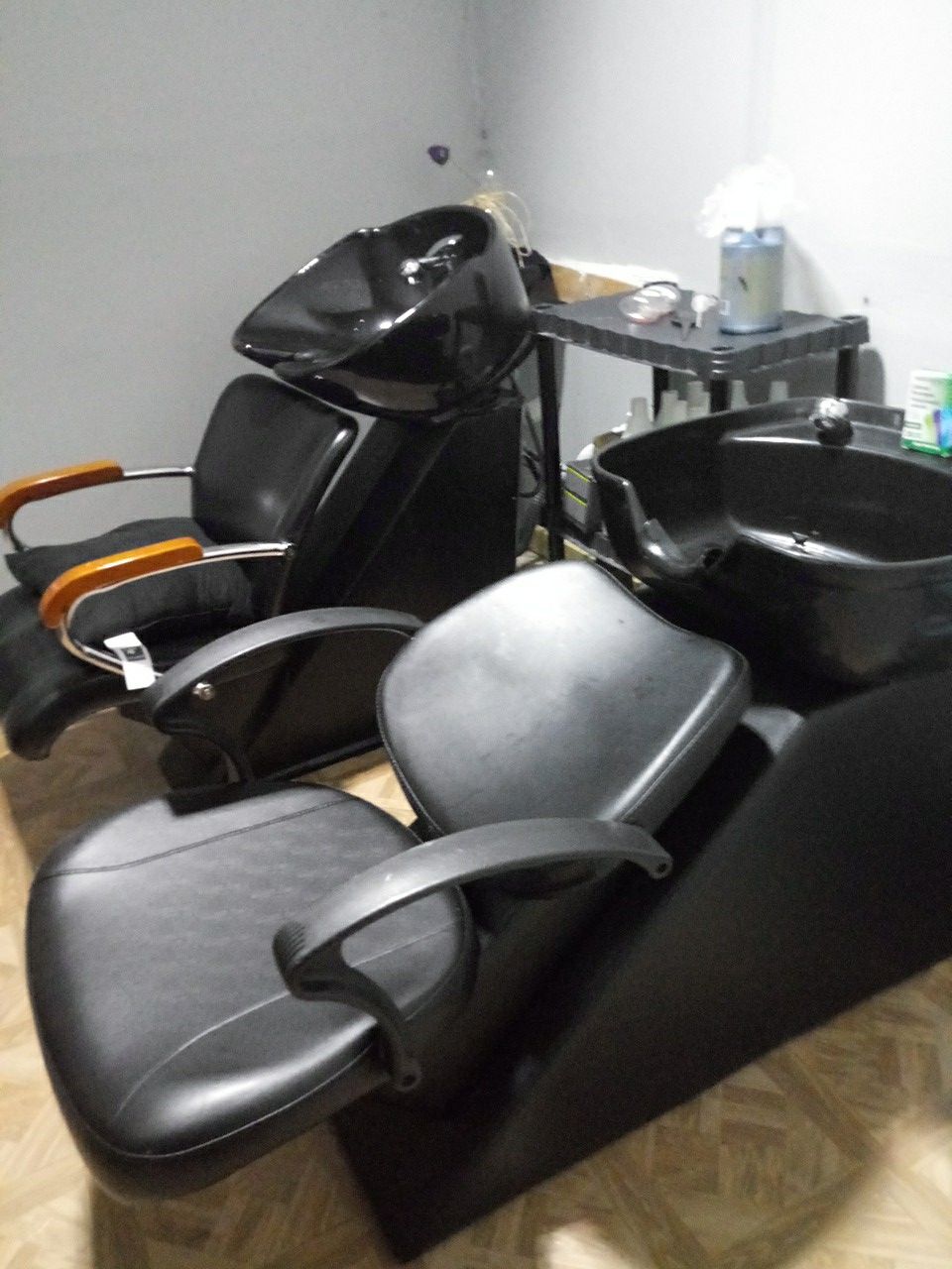 Shampoo back wash units