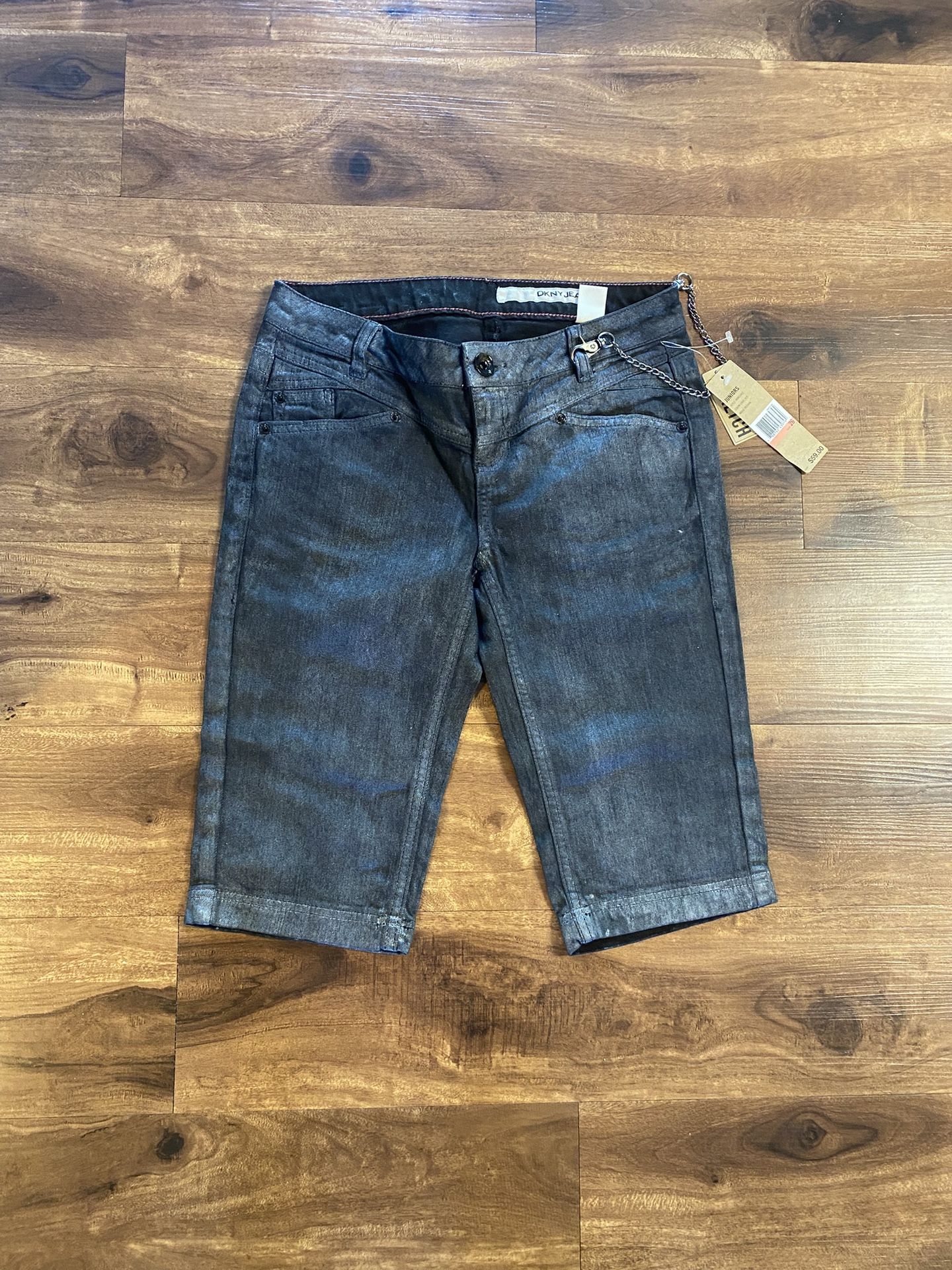 Brand new woman’s DKNY Jeans brand black denim shorts up for sale