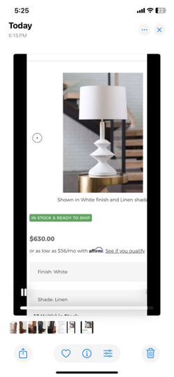 White Table Lamp with Linen Shade