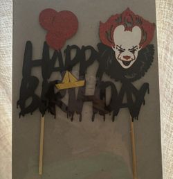 It Clown Pennywise Halloween Birthday Party Cake Topper 