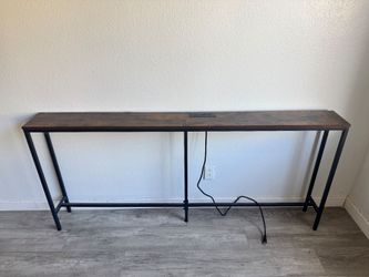 SUPERJARE 63 Inch Sofa Table with Outlet