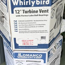 Lomanco 12” White Whirlybird Turbine Vent