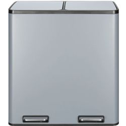 Dual Trash Can 16 Gal (60L) Stainless Steel Large Kitchen Trash Can with Removable Inner Buckets