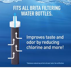 Brita Stainless Steel Premium Filtering Water Bottle, BPA-Free, Reusable, Insulated, Replaces 300 Plastic Water Bottles, Filter Lasts 2 Months or 40 G
