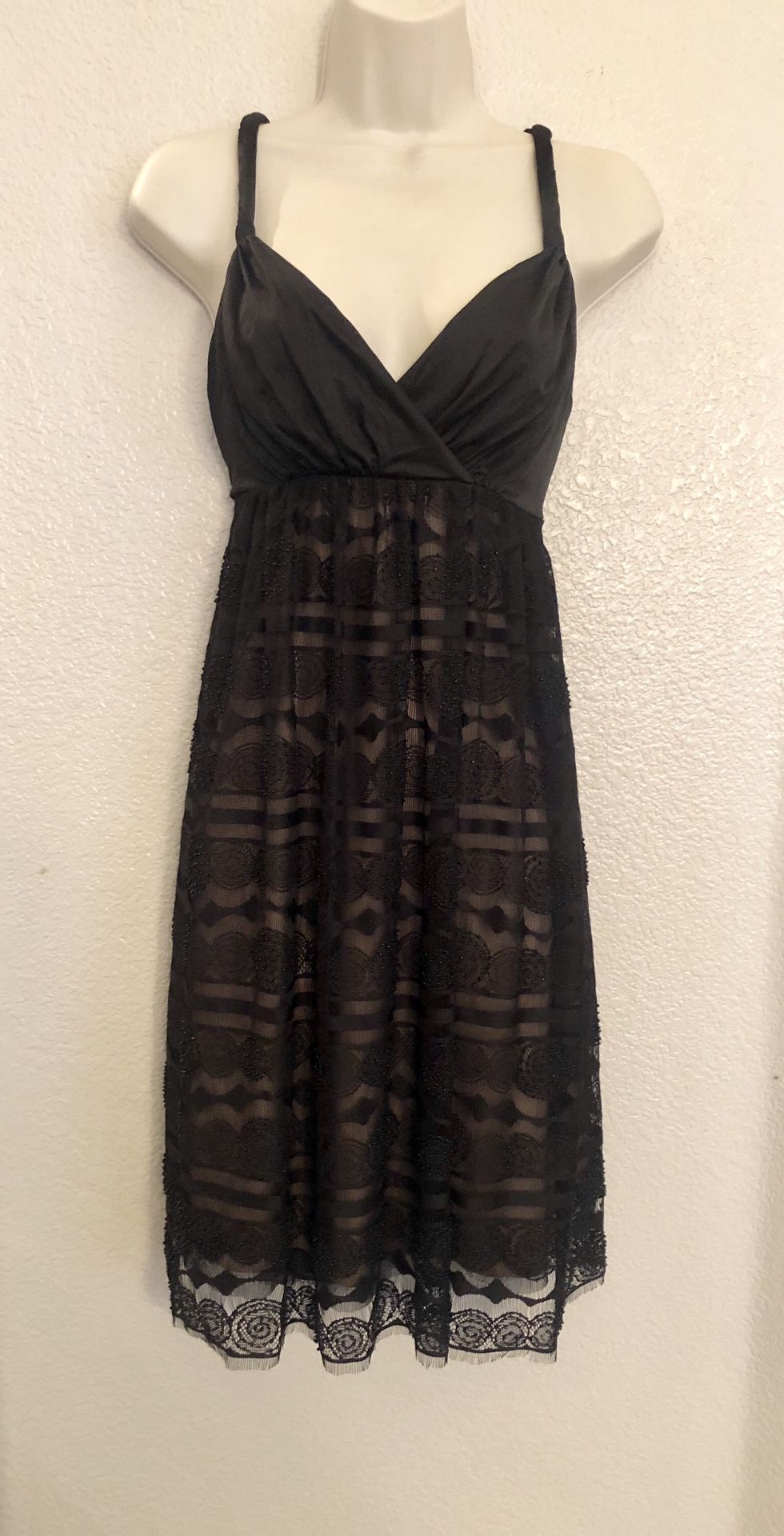 NWOT stunning BcbgMaxazria evening dress. Gorgeous beaded bottom. Perfect! Sz S